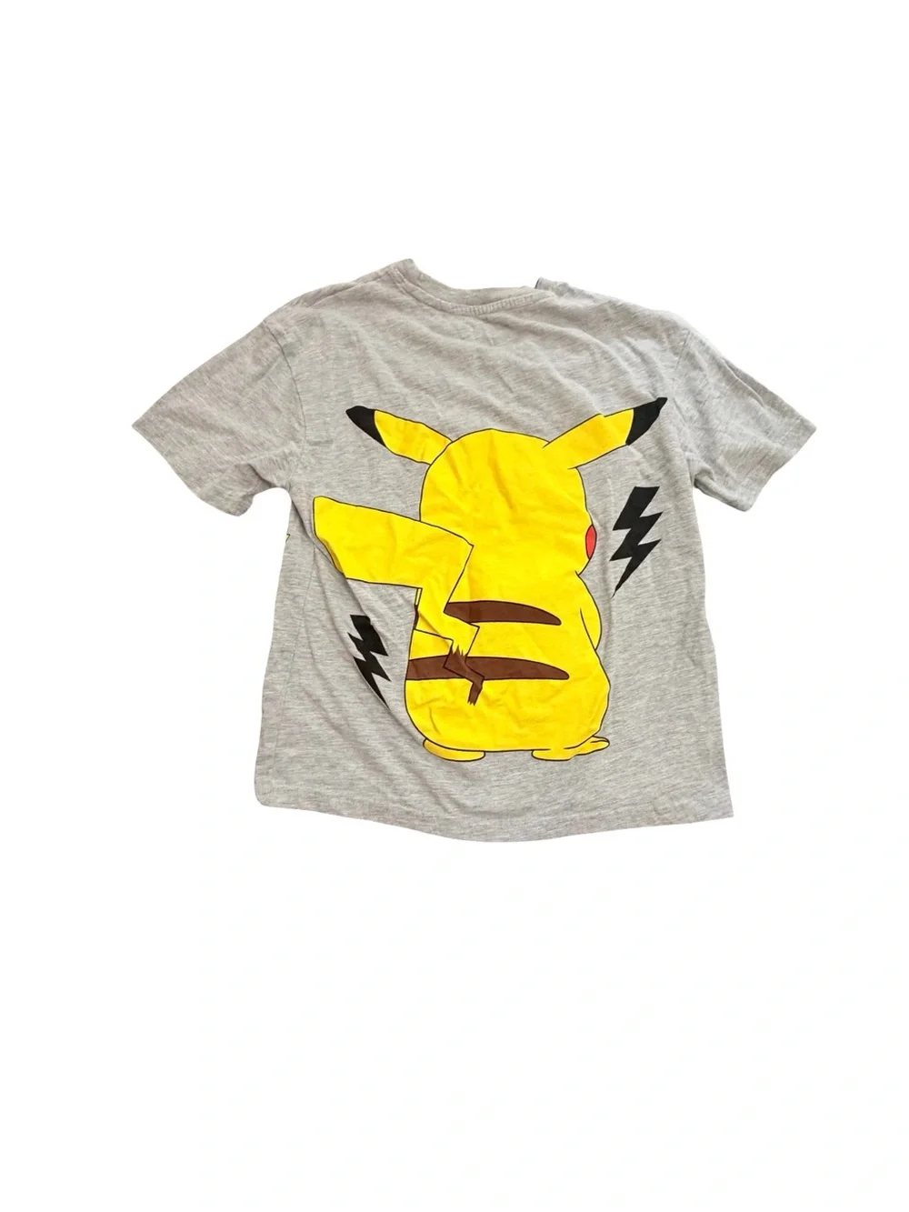 Pikachu Graphic Long Sleeve Tee - Gray/Yellow Kids Top